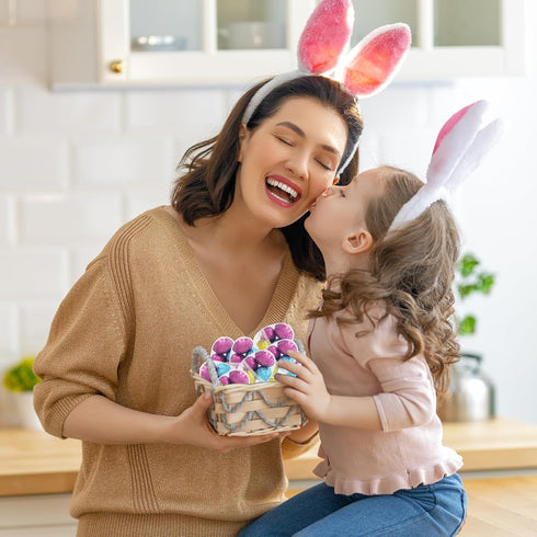 Chochkees 2.25" Inch (25-Pack) Fillable Transparent Easter Eggs with Hinge Bulk Clear Bright Plastic Easter Eggs