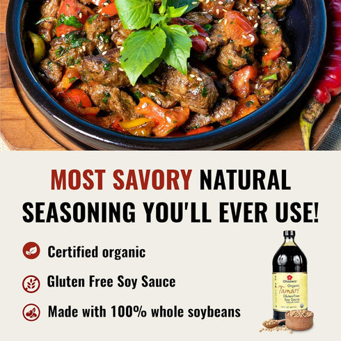 32 Oz Ohsawa - Wheat-Free Tamari Soy Sauce - Traditionally Brewed, Gluten-Free, Non-GMO, Ideal for Cooking, Marinades