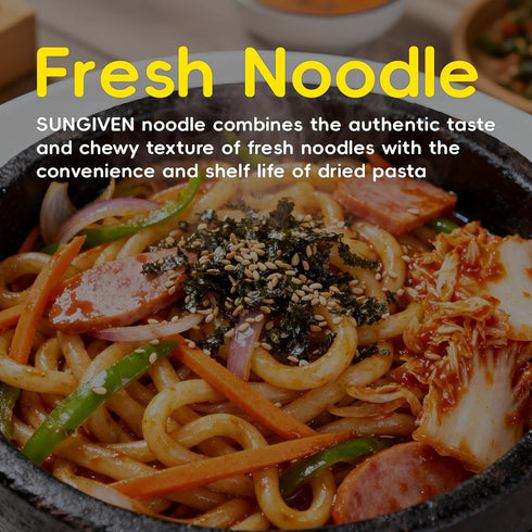 SUNGIVEN 1 Pack 6 Fresh Udon Noodles Thick Vegan Low Sodium High Fiber Instant Noodles Ready in Minute No Cholesterol