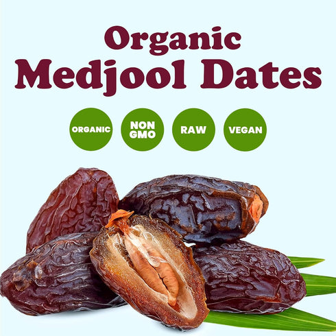 5 Food to Live - Organic Medjool Dates, Pounds Non-GMO, Whole Dried Dated with Pits, Large Size, Unsweetened