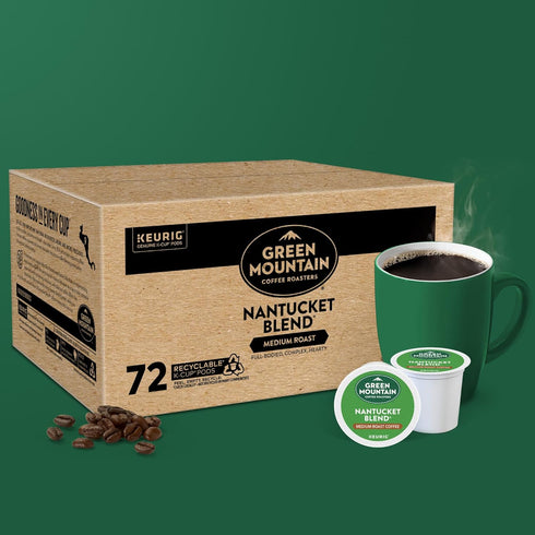 72 Count Green Mountain Coffee Roasters Nantucket Blend, Single-Serve Keurig K-Cup Pods, Medium Roast Coffee Pods