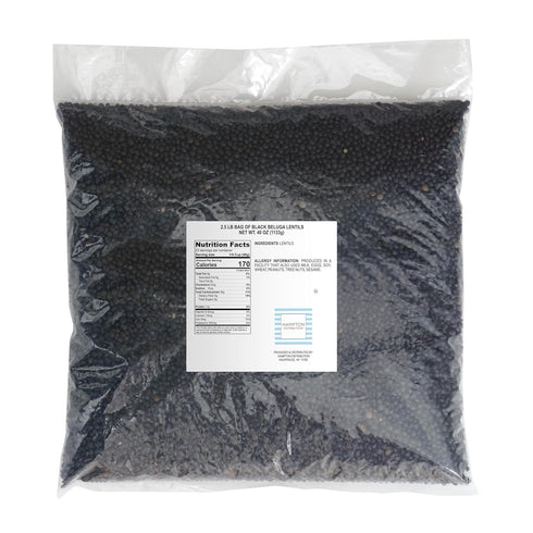 2.5 Black Beluga Lentils, Pound Bulk Bag