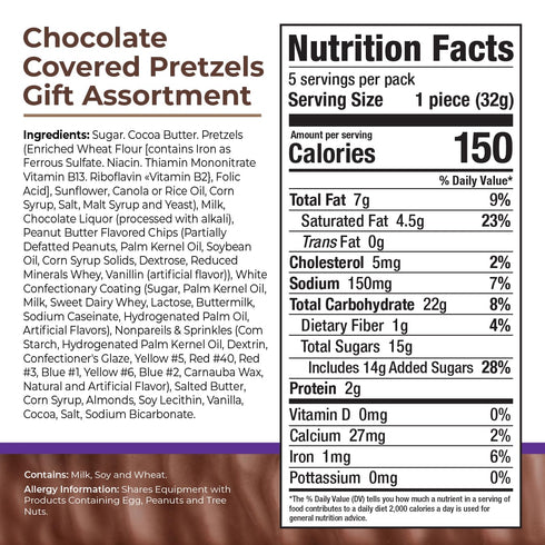 1892, Asher's Chocolates, Chocolate Covered Pretzels Gift Basket, Holiday Assortment of Candy, Small Batches of Kosher