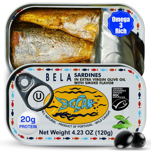 BELA Wild Caught Portuguese Sardines - Lightly Smoked and Marinated in Extra