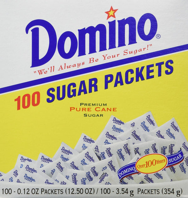 DOMINO SUGAR PACKETS - 100/ 3.54g (Pack of 3)
