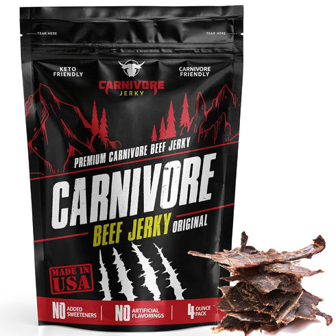 Carnivore Electrolytes Beef Jerky - High Protein Premium 3-Ingredient Jerky Snacks -