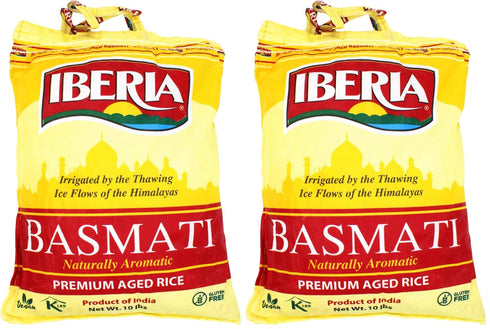 Iberia Premium Aged Indian Basmati Rice, 10 Pounds (Pack of 2)