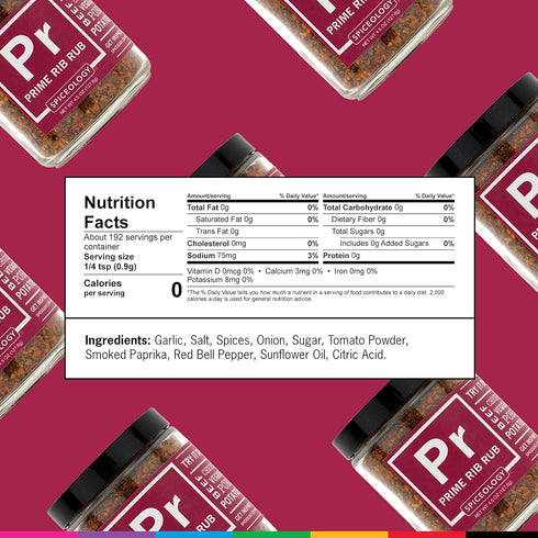 Spiceology Prime Rib Rub - All-Purpose Barbeque Rubs and Seasonings for Beef, Steak, Chicken, Vegetables, Pork - 4.5 oz