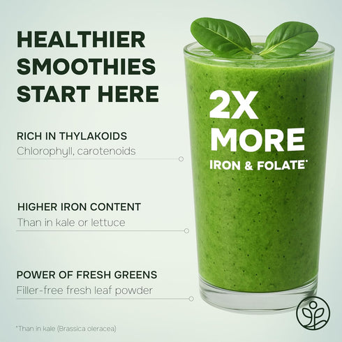 5 Immune Organic Spinach Powder from Whole Leaf Ounce Bag USDA Certified - Antioxidant Rich Smoothies Fresh Freeze