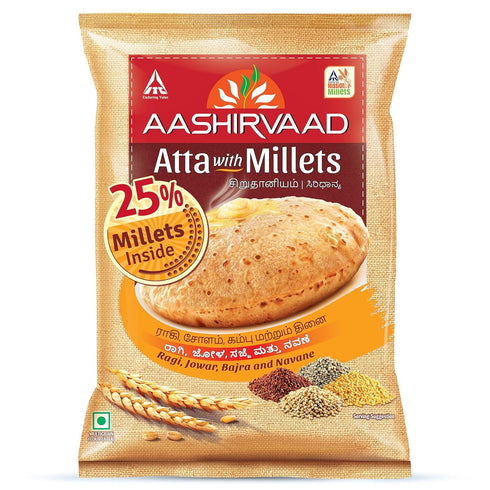Generic Whole Wheat Atta Flour with Millet, 10 Pound