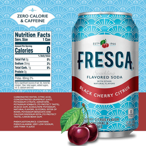Generic 12 oz (Pack 24) Fresca Black Cherry Soda fl Can