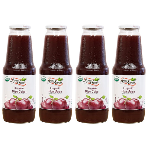 Anna and Sarah 33.8 Oz Organic Tart Plum Juice - Glass Bottle