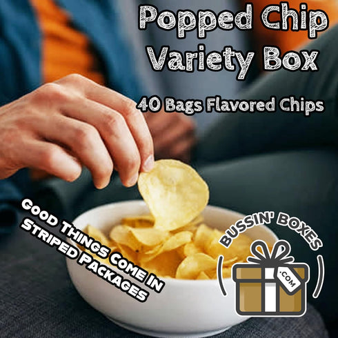 Pack 40 Count (0.8 oz Popped Chip Snack Bulk Box of Individually Wrapped Popped-Style Chips Each) Assembled by Bussin