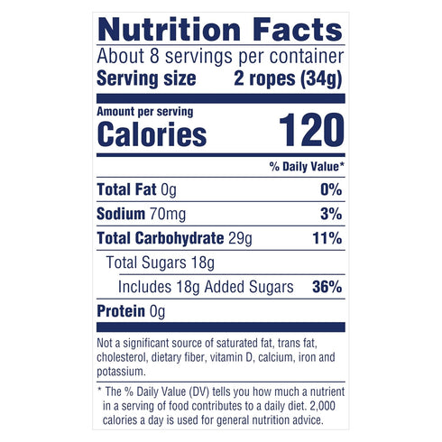 9 oz SweeTARTS Ropes, Candy, Cherry Punch, Soft and Chewy