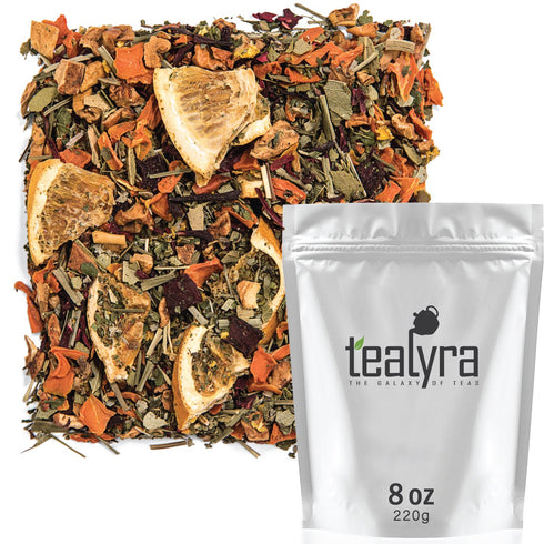 Tealyra Orange Lemonade Herbal Fruity Loose Leaf Tea Blend, 220g (8-ounce), Caffeine-Free, Immune Boosting