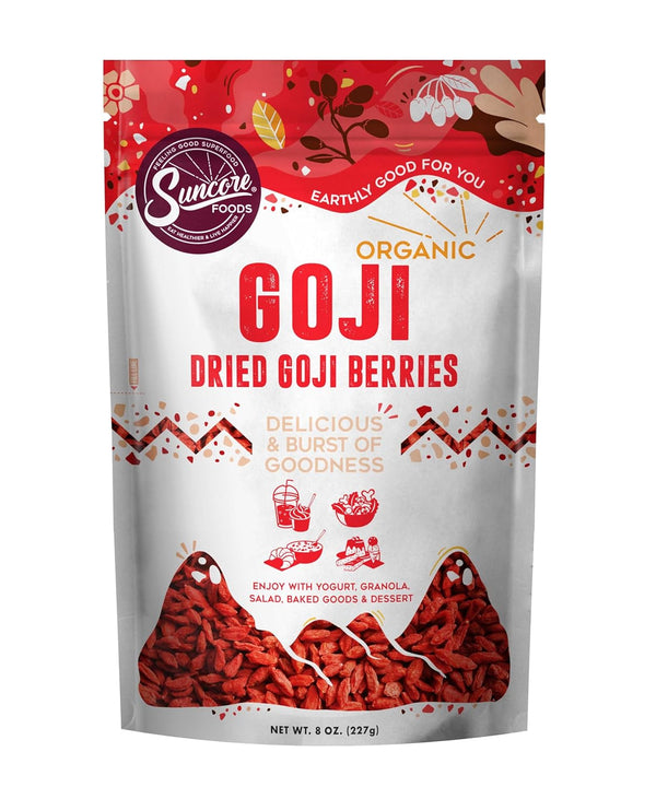 Suncore Foods Dried Goji Berries, Gluten-Free, Non-GMO, 8oz (1 Pack)