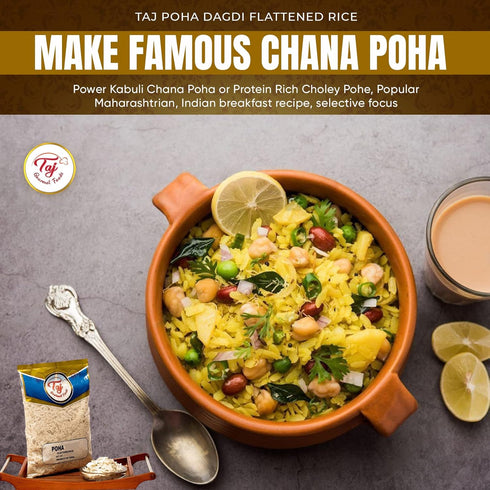 TAJ Gourmet Foods 2-Pounds TAJ Poha Dagdi Flattened Rice, Powa Dagdi, Powa