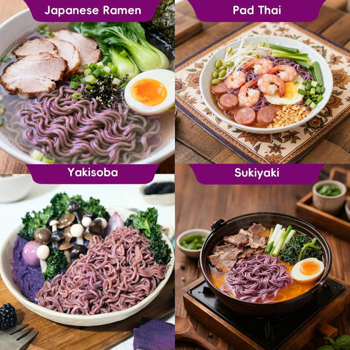 SUNGIVEN 3 2.47 OZ (Pack 10) Organic Ramen Noodles Purple Sweet Potato Healthy Low Sodium Ready in Minutes Non-Fried