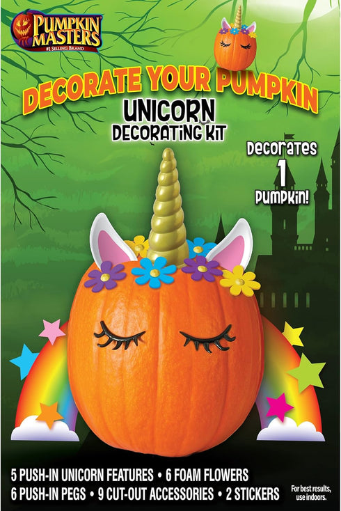 Pumpkin Masters Unicorn Decorating Kit - No-Carve Magical Pumpkin Creation Set with