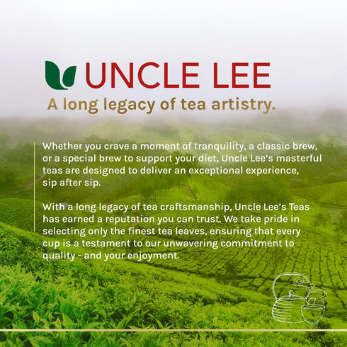 100 Count 5.64 Oz Uncle Lees Premium Green Tea with Jasmine Flowers, Lightly Caffeinated, Antioxidant-Rich Young Tea