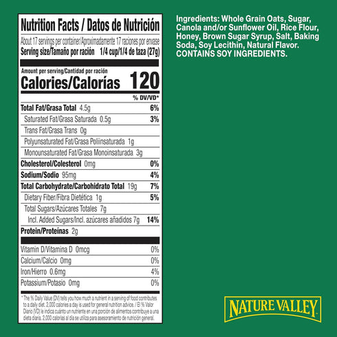 16 oz Nature Valley Oats & Honey Big & Crunchy Granola Breakfast Cereal