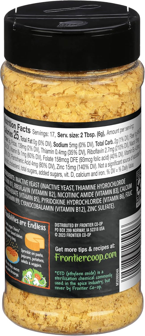 Frontier Co-op Premium Nutritional Yeast Flakes, 3.6 oz., Vegan, Gluten-Free, Kosher, Dairy-Free Cheese Flavor
