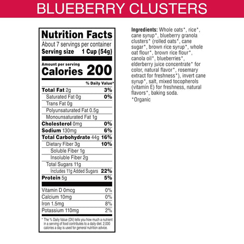 13.4oz (1 Kashi Cold Breakfast Cereal, Vegan, Organic Fiber, Blueberry Clusters, Box Box)