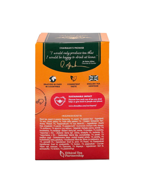 20s Ahmad Tea of London Peach & Passion Fruit Tea Bags Box
