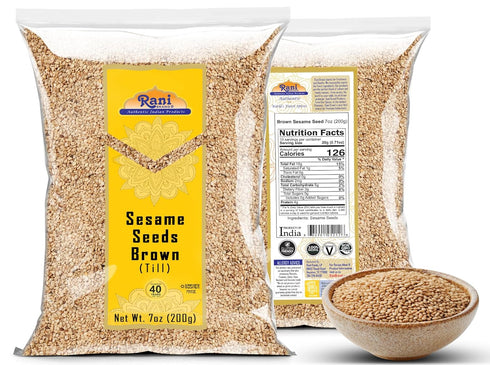 Rani Sesame Seeds Whole Brown, Raw (Till), 7oz (200gm), All Natural, Gluten Friendly, NON-GMO, Kosher, Vegan