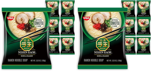 Nissin RAOH Ramen Noodle Soup,Tonkotsu,3.53 Ounce,(Pack of 12)