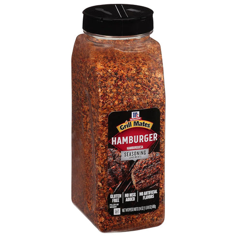 McCormick Grill Mates Hamburger Seasoning, 24 oz Container with Bold Blend of Ground Peppers and Onion