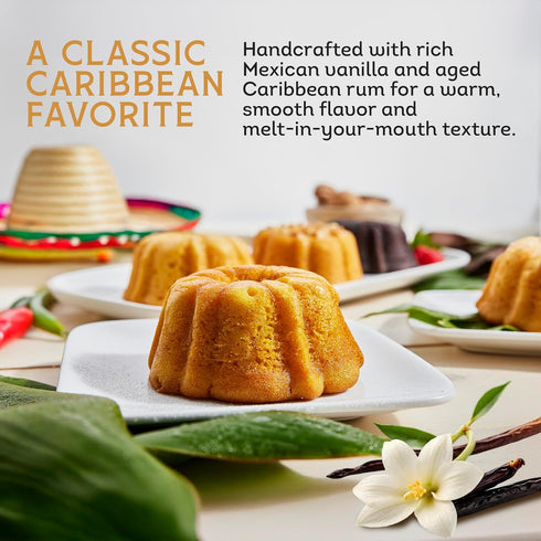 TORTUGA Caribbean Mexican Vanilla Rum Cake - 4 oz Gourmet Gift for Stocking Stuffers, Gift Baskets & Christmas