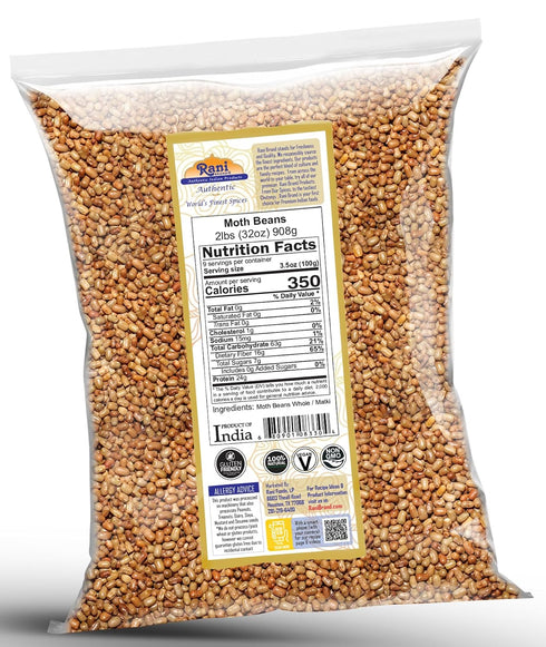 32oz (2lbs) 908g Rani Moth Beans Whole ~ All Natural | Gluten Friendly | Non-GMO | Kosher | Vegan | Indian Origin