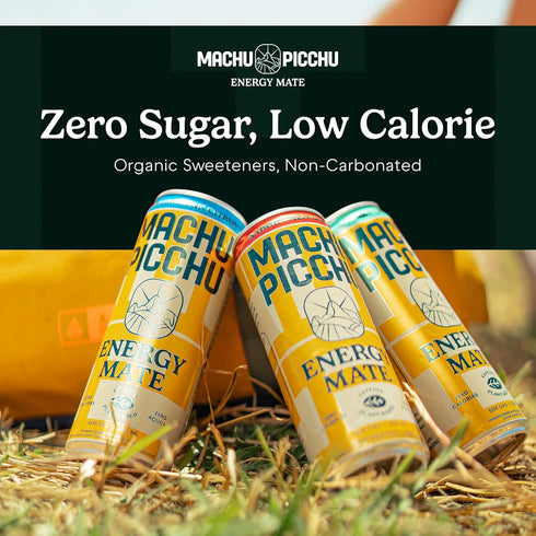 12-Pack 120mg 12oz MACHU PICCHU Variety Zero Sugar Energy Mate Drink Non-Carbonated Yerba Mate, Organic Caffeine
