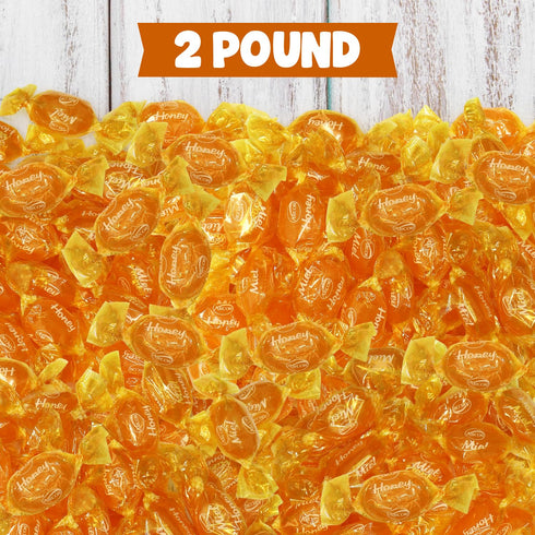 2 Pack 160 Honey Filled Hard Candy Pound Holiday Candies - Bulk Individually Wrapped Hard Candies with Real Honey