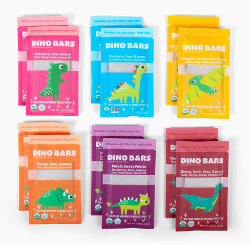(12 Pack Dino Bars | Organic Fruit Bar for Kids | Organic Toddler Bars and Dinosaur Snacks | Fruit + Oats + Hemp Hearts