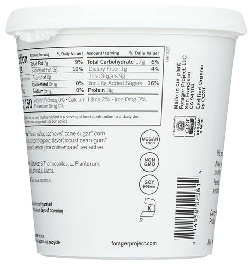 24 OZ FORAGER PROJECT Organic Vanilla Cashew Yogurt
