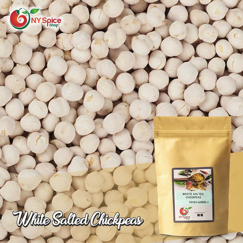 1 NY Spice Shop White Roasted Chickpeas - Pound Crispy Crunchy Dried Chickpeas Roasted - Bulk Healthy Snacks