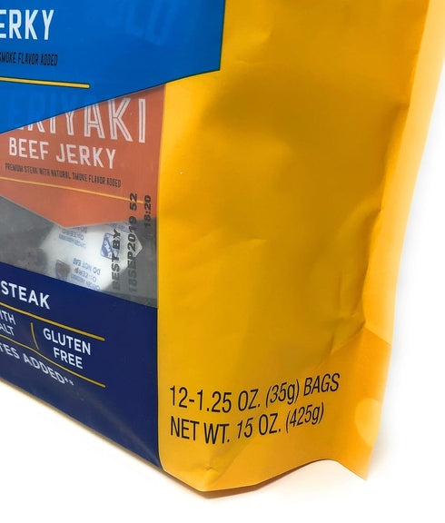 Pacific Gold 12 Count (2 (24 Count)) Beef Jerky Original & Teriyaki, Per Bag Bags
