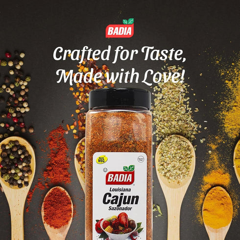 23 oz Badia Louisiana Cajun Seasoning, Bold & Spicy Creole Blend for Meats, Seafood, Vegetables & More