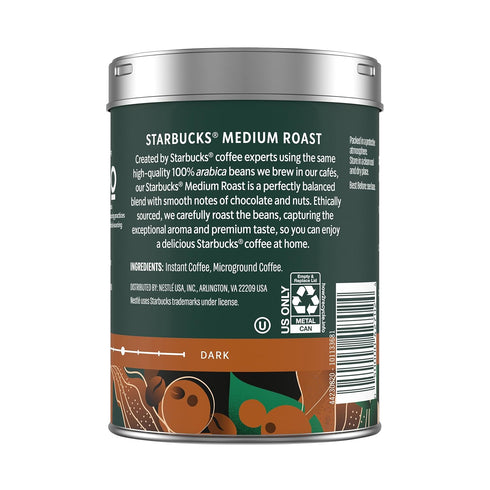 3.17 oz Starbucks Premium Instant Coffee, Medium Roast Coffee, Arabica Beans, Three Tins