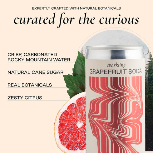 12 Pack (8.4 Oz Strongwater Sparkling Grapefruit Soda - Cans Fl Each) - Premium Craft Cocktail Mixer Made with Rocky
