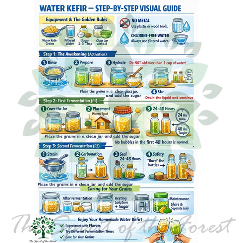 1/2 Dehydrated Starter Water Kefir Grains Fermented Probiotic Drink Powder for Stronger Gut Health | Heirloom Starter