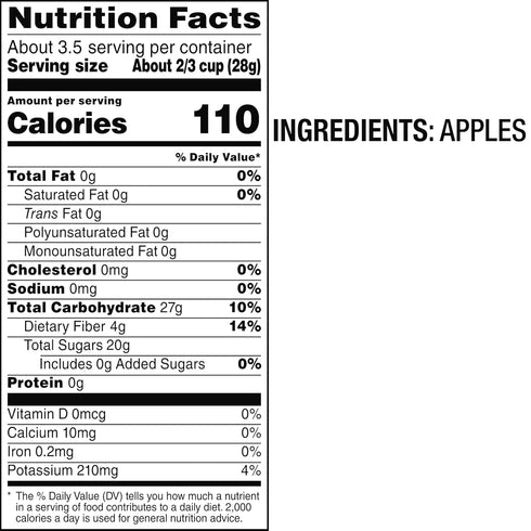3.4oz bare Baked Crunchy Apple Chips, Fujis & Reds, Bag