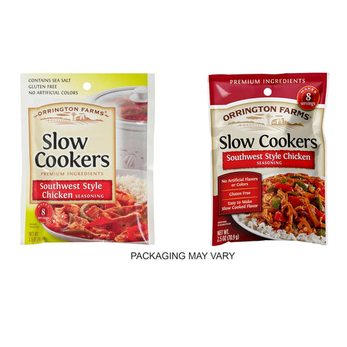 2.5 (Pack 12) Orrington Farms Slow Cookers Southwest Style Chicken Seasoning, Ounce
