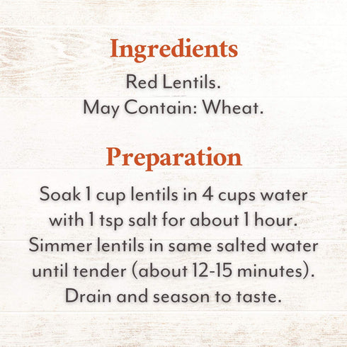 35.3 Pack 2 Roland Foods Dried Split Red Lentils, Ounce Bag