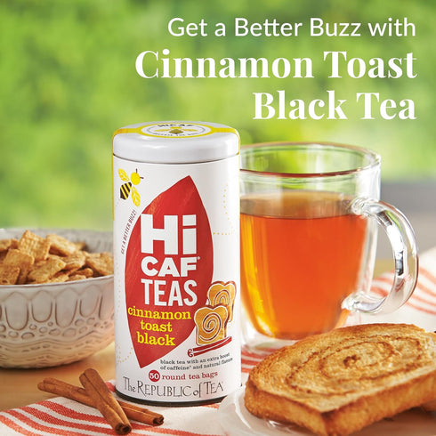 50 The Republic of Tea HiCAF Cinnamon Toast Black Tea, Tea Bags, High in Caffeine
