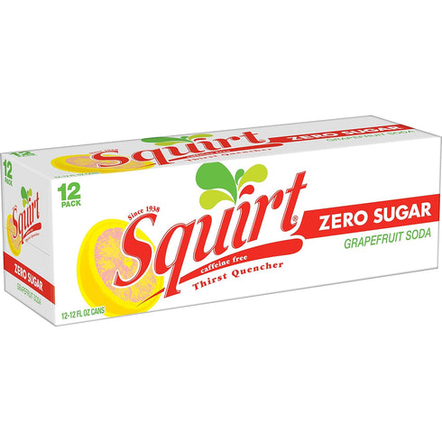 Squirt 12 oz. 12 Pack (Pack 2) Zero Sugar Grapefruit Soda, fl. Cans