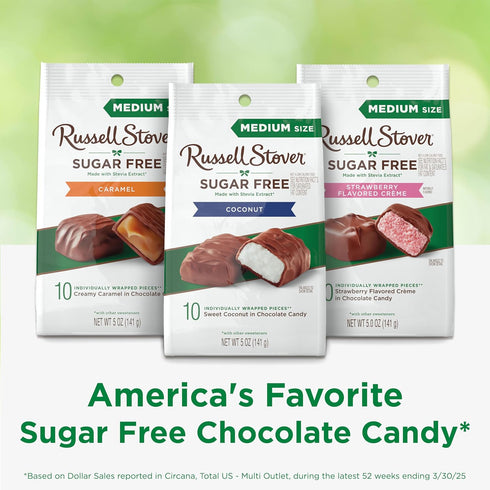 5 oz. RUSSELL STOVER Sugar Free Coconut in Chocolate Candy, bag