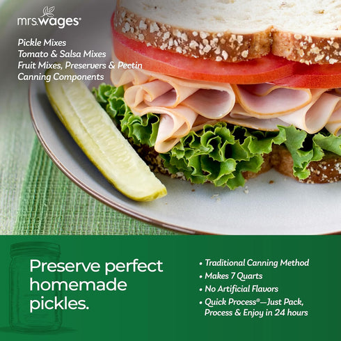 5.3 oz Packet Pack 6) Mrs. Wages Sweet Pickles Quick Process Mix, Quick and Easy, Simple-To-Use, Simple Homemade